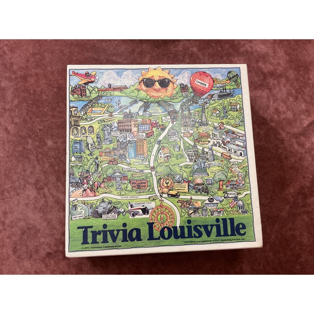 Vintage 1993 Trivia Louisville Board Game Christensen Communications Kentucky
